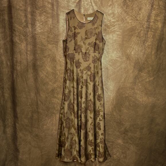 Ann Taylor Vintage 90s Floral Sleeveless Maxi Dress Empire Waist Fair Grunge Y2K - Picture 1 of 9